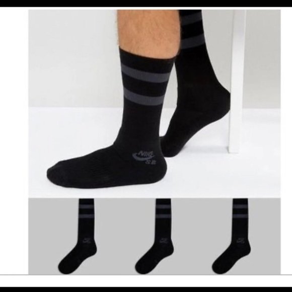 Nike SB skate snowboard style black socks FC F.C. unisex size medium soccer - Picture 3 of 8